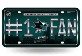 Rico Industries - San Jose Sharks NHL #1 Fan Metal License Plate Auto Tag - Multi