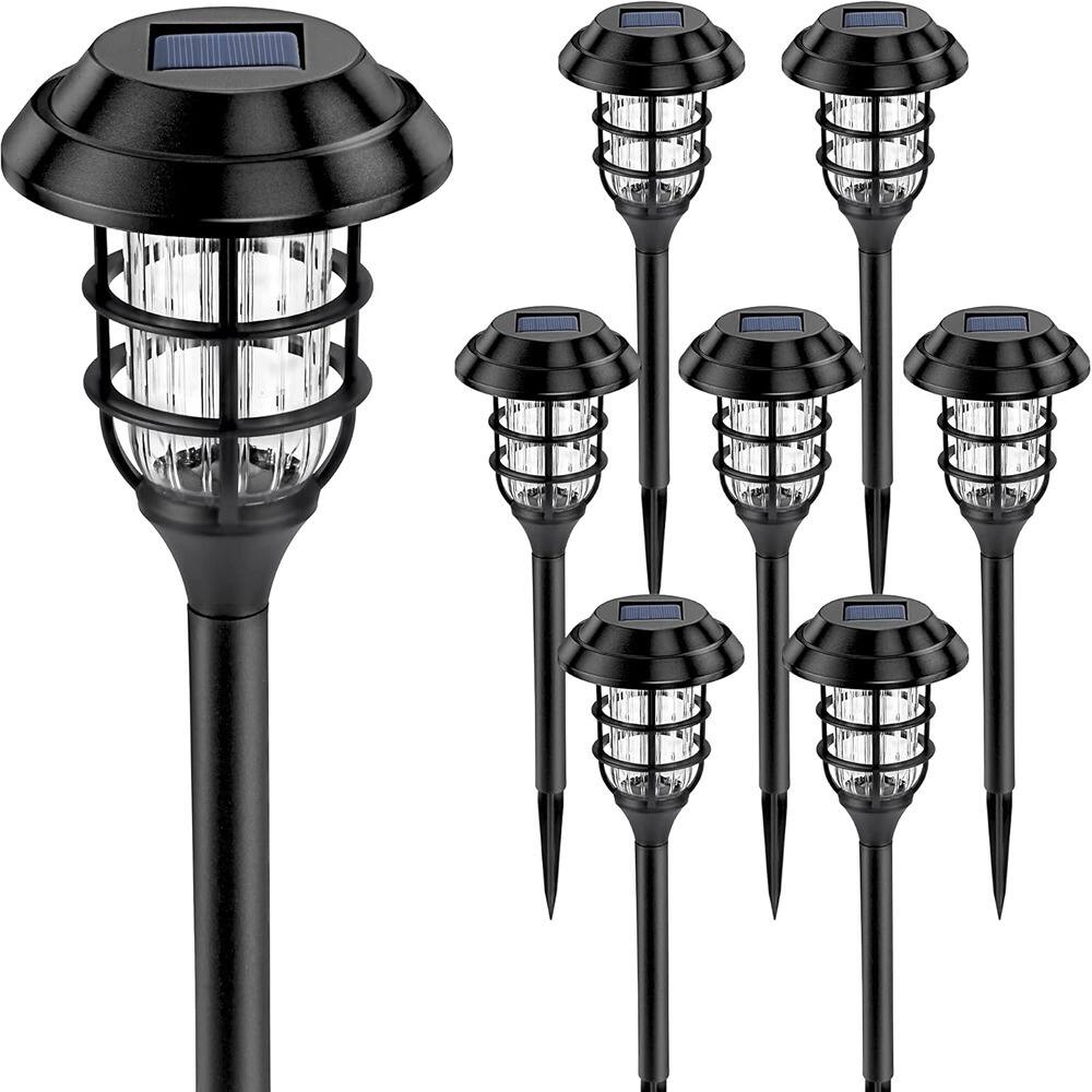 Front. RTMB - 8 Pack (Cold White), Solar Outdoor Pathway Garden Lights Waterproof - Cold White 8 pack.