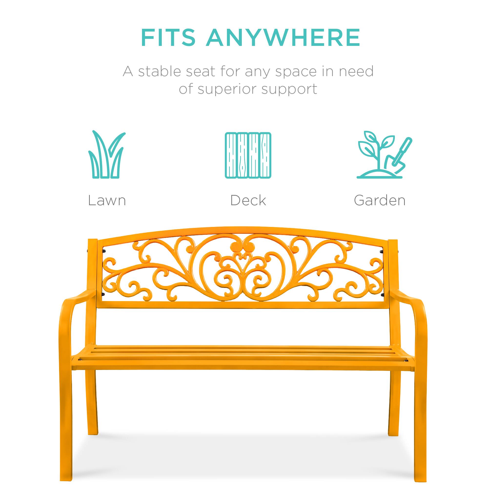 FITS ANYWHERE

A stable seat for any space in need of superior support

Lawn  
Deck  
Garden