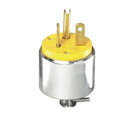 Leviton - 000-620PA Commercial Grade Straight Blade Armored Plug 20A 250V 6-20P - Yellow