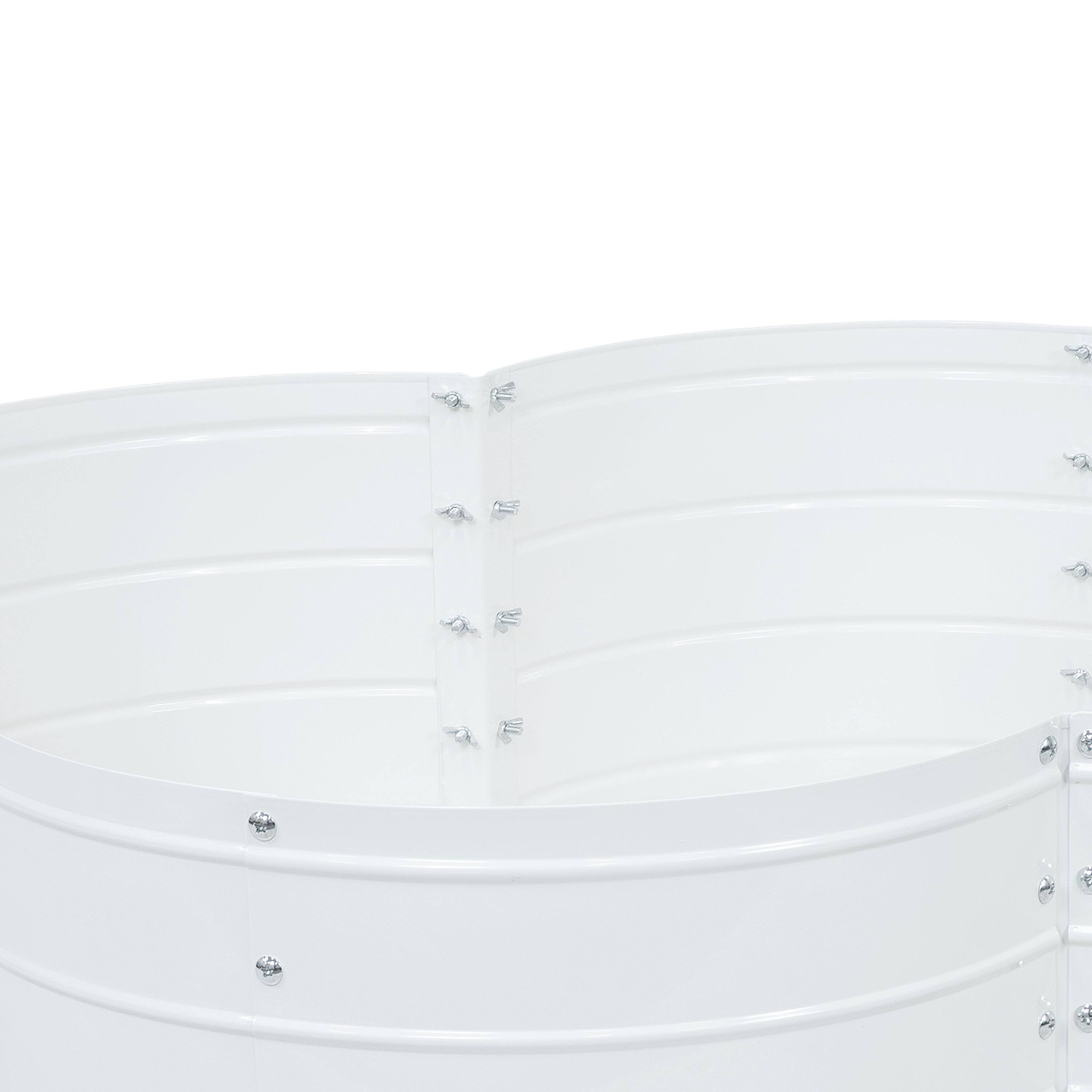 Alt View 7. Sunnydaze - 4-Leaf Clover-Shaped Galvanized Steel Raised Planter Bed - Ivory White.