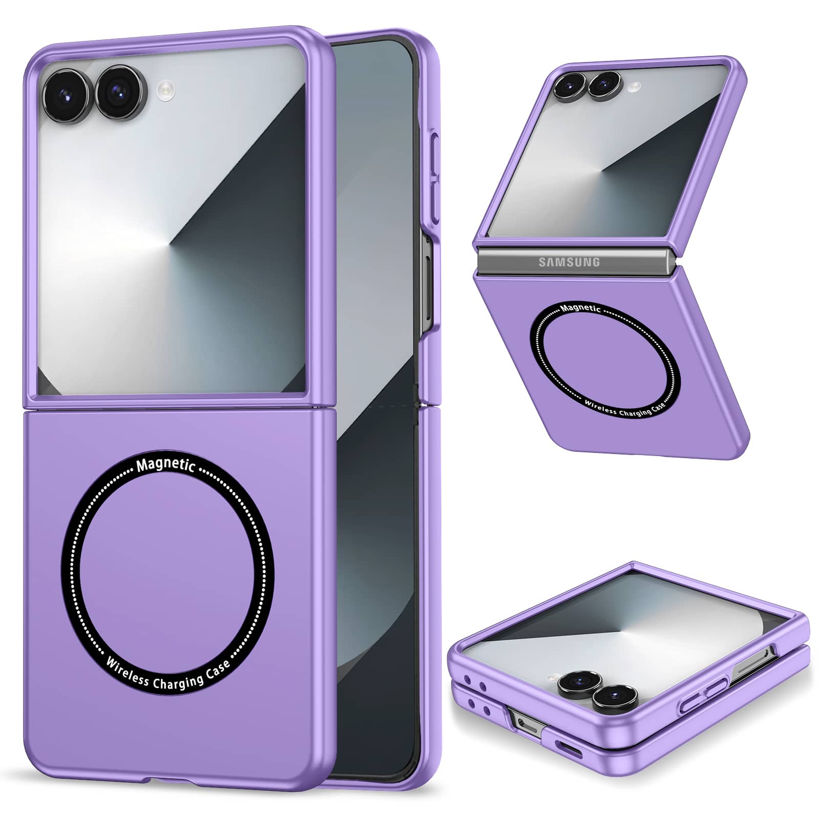 Dteck - for Samsung Galaxy Z Flip8 Case,Slim Matte PC Phone Cover,Mag Safe Compatible,Magnetic Folding Shockproof Cover - Purple price history on PriceWatchPro