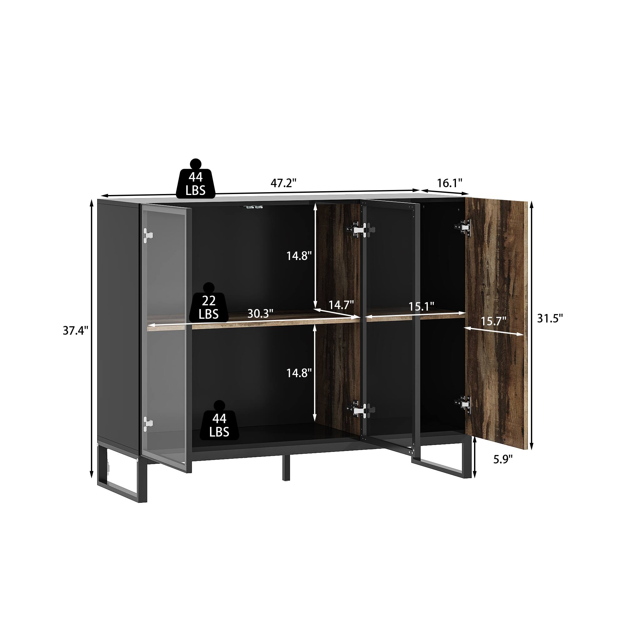 44 LBS  
47.2"  
16.1"  
14.8"  
37.4"  

22 LBS  
30.3"  
14.7"  
15.1"  
15.7"  
31.5"  

44 LBS  
5.9"