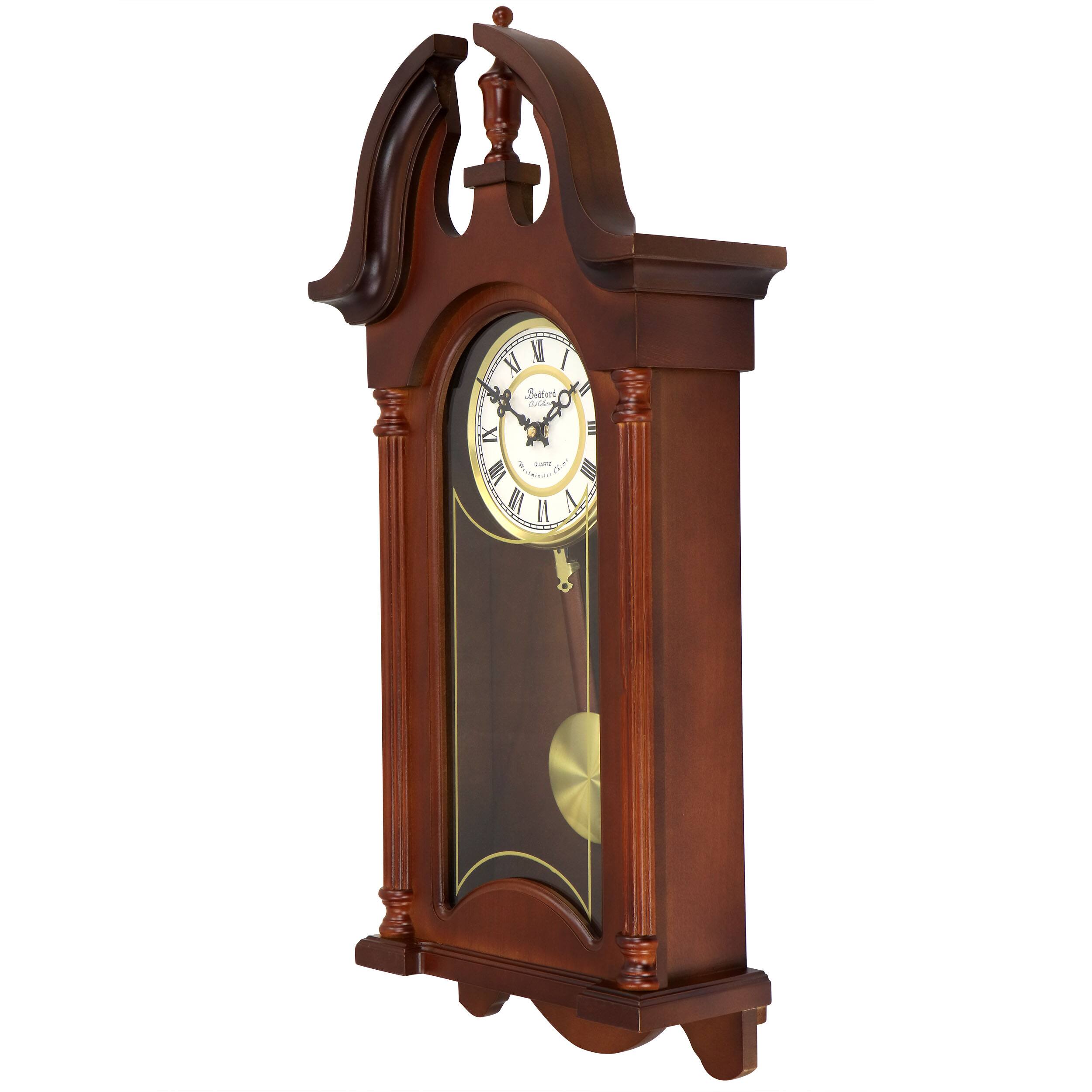 Bedford Clock Collection Delphine 27 Inch Mahogany Chiming