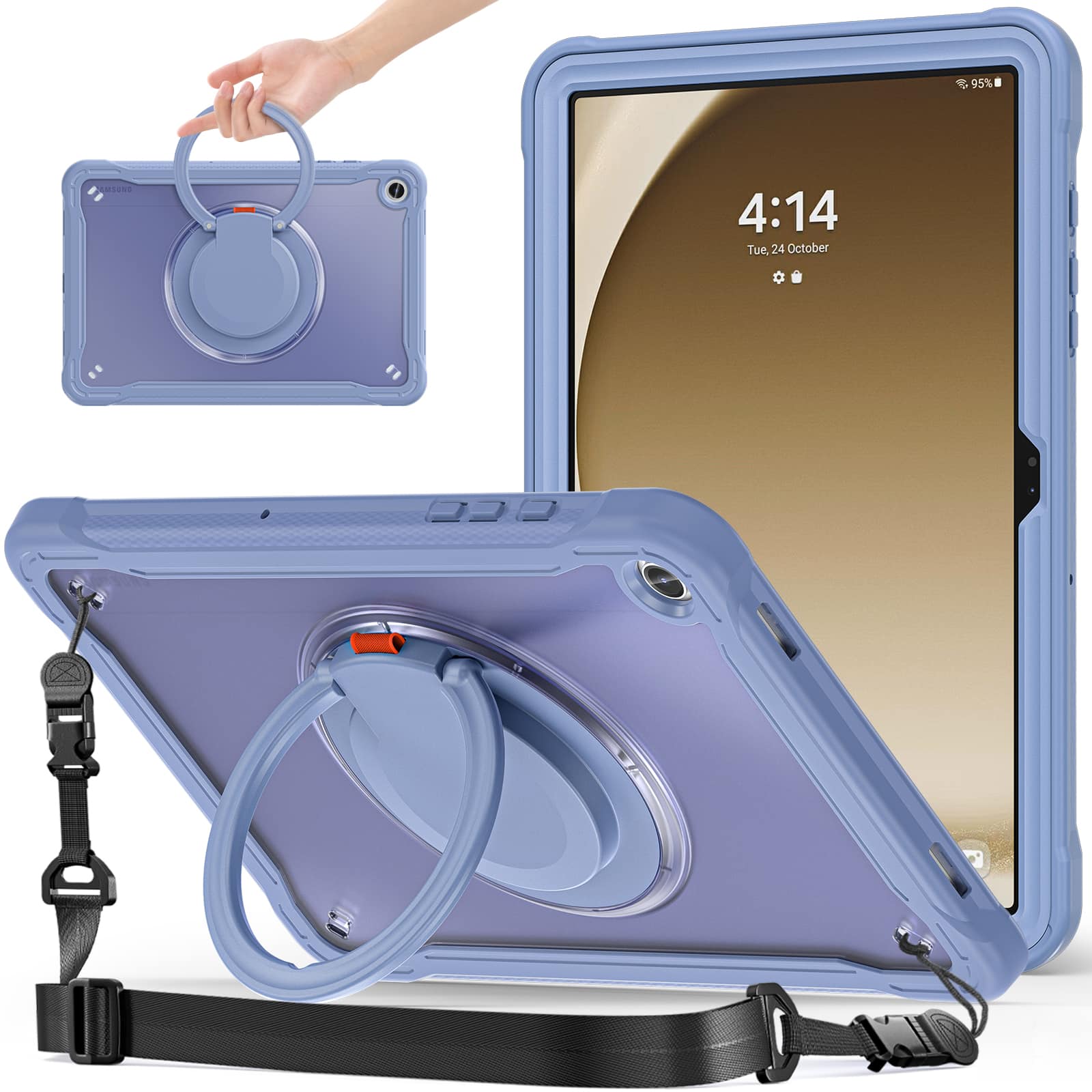 Photos - Tablet Case Samsung Dteck - Crossbody Strap Hybrid Rugged Case Shockproof 360° Rotating Stand Cover For  Galaxy Tab A11+ , 11-inch   2025