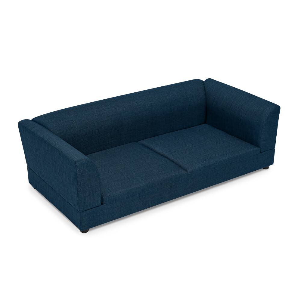 Alt View 5. JUJABU - Blue Comfortable Oversized Pet Sofa for Medium/Large Dogs with Backrest, Armrests & Soft Cushion - Blue.