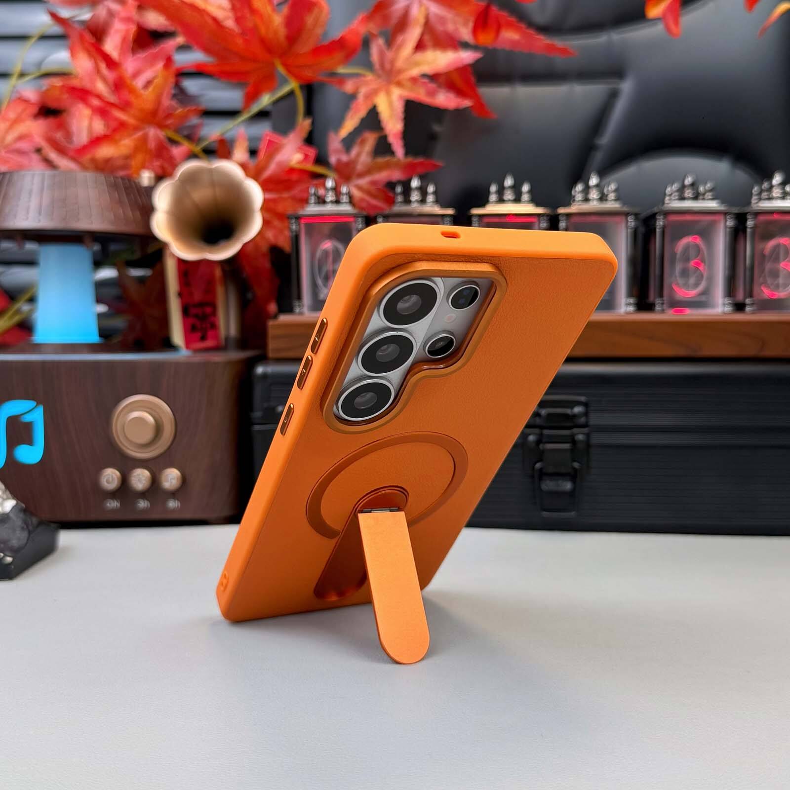 Alt View 2. Dteck - Rugged Magnetic Case for Apple iPhone 17 Pro with Integrated Stand, Slim Shockproof Dual Layer Protective Cover - Black.