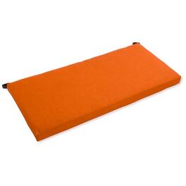 Blazing Needles - 45-inch by 19-inch Outdoor Spun Polyester Loveseat Cushion - Tangerine Dream