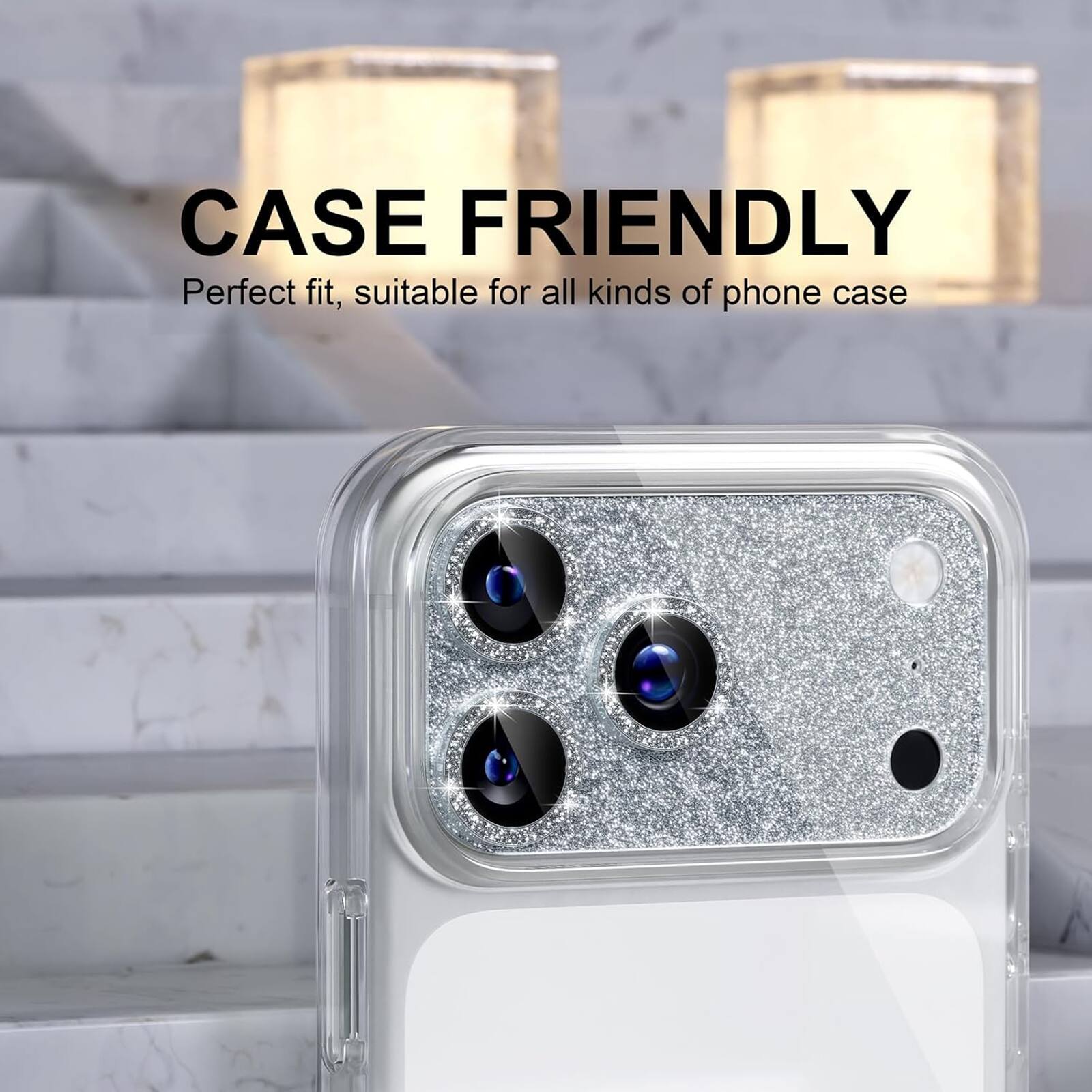 CASE FRIENDLY  
Perfect fit, suitable for all kinds of phone case