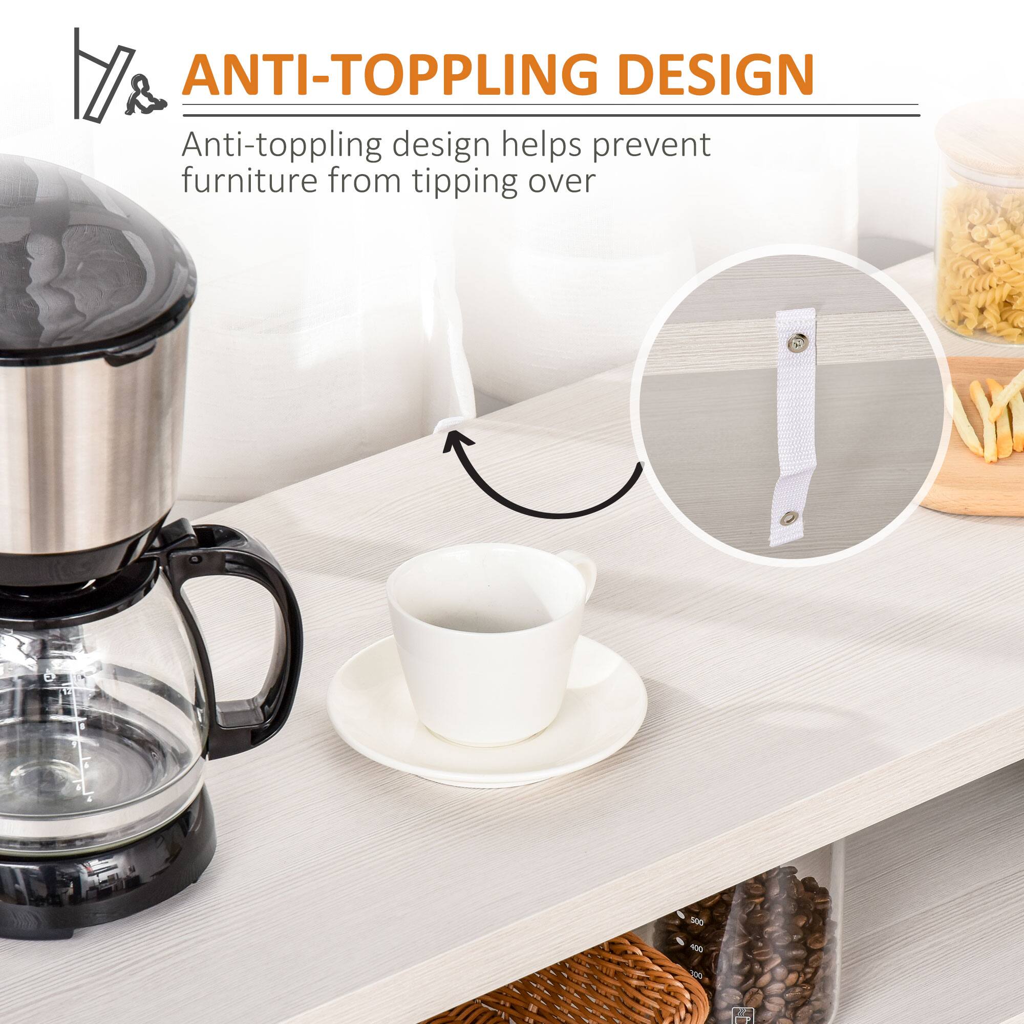 ANTI-TOPPLING DESIGN  
Anti-toppling design helps prevent furniture from tipping over