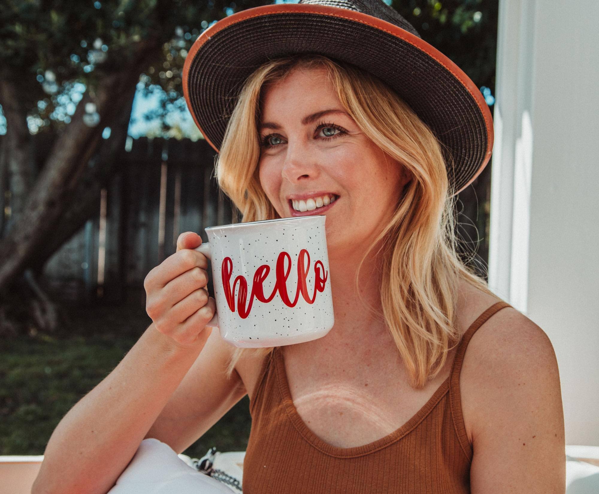 Alt View 2. Silver Buffalo - Sanrio Hello Kitty Speckled Ceramic Camper Mug | Holds 20 Ounces - Red.