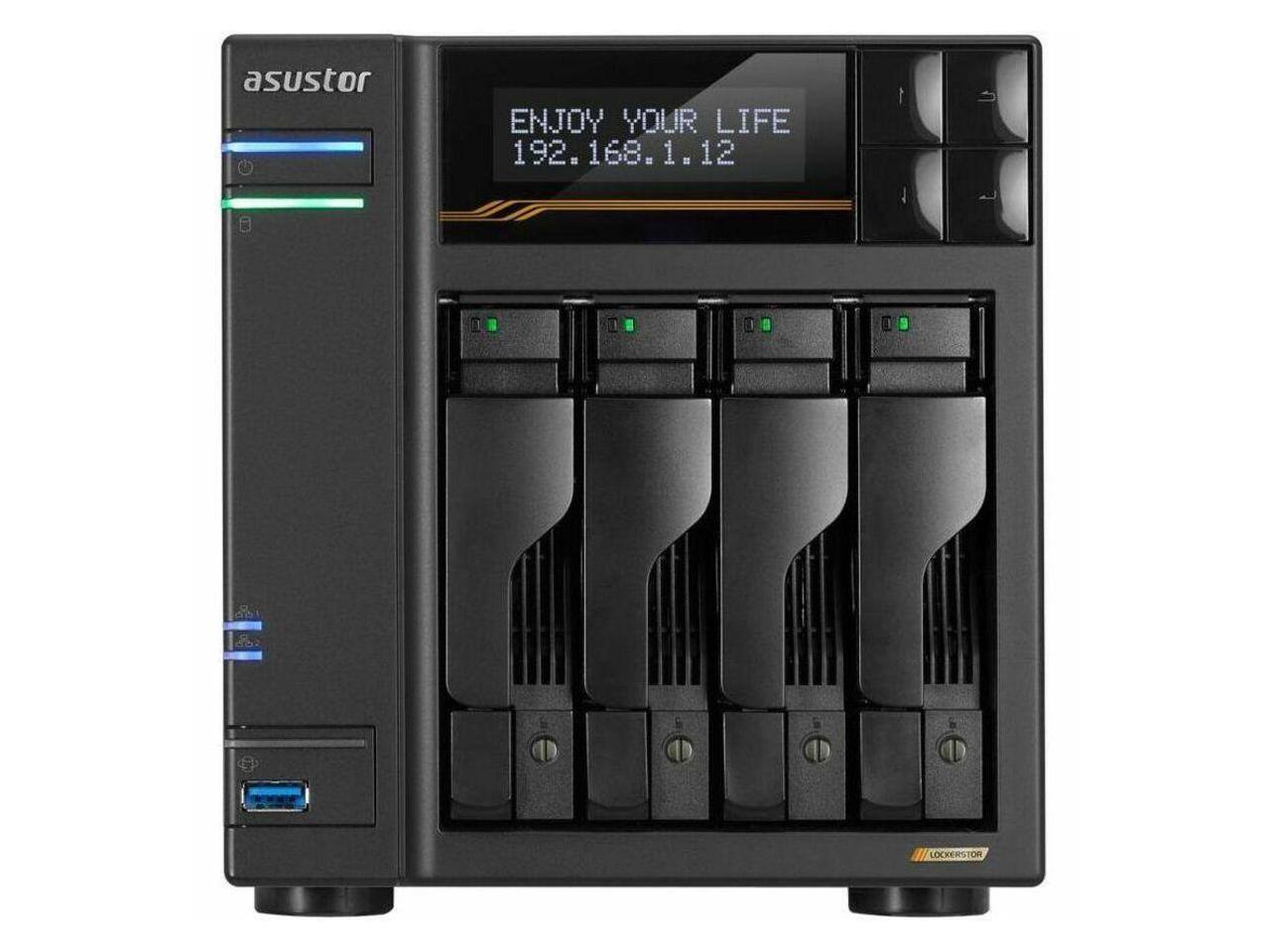 Asustor Lockerstor 4 Gen3 AS6804T 4 Bay NAS, 2.3GHz CPU, USB 4