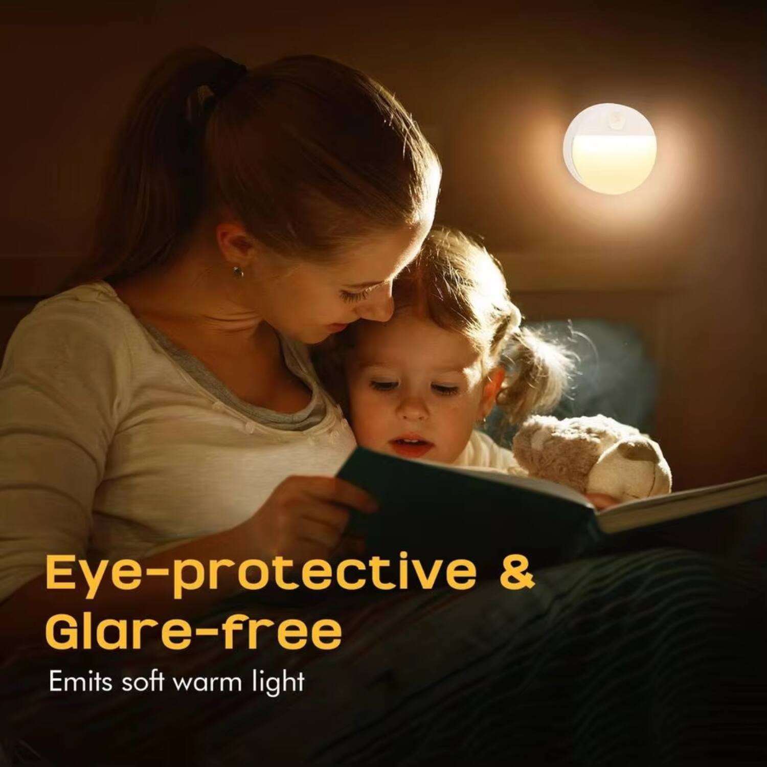 Eye-protective & Glare-free  
Emits soft warm light