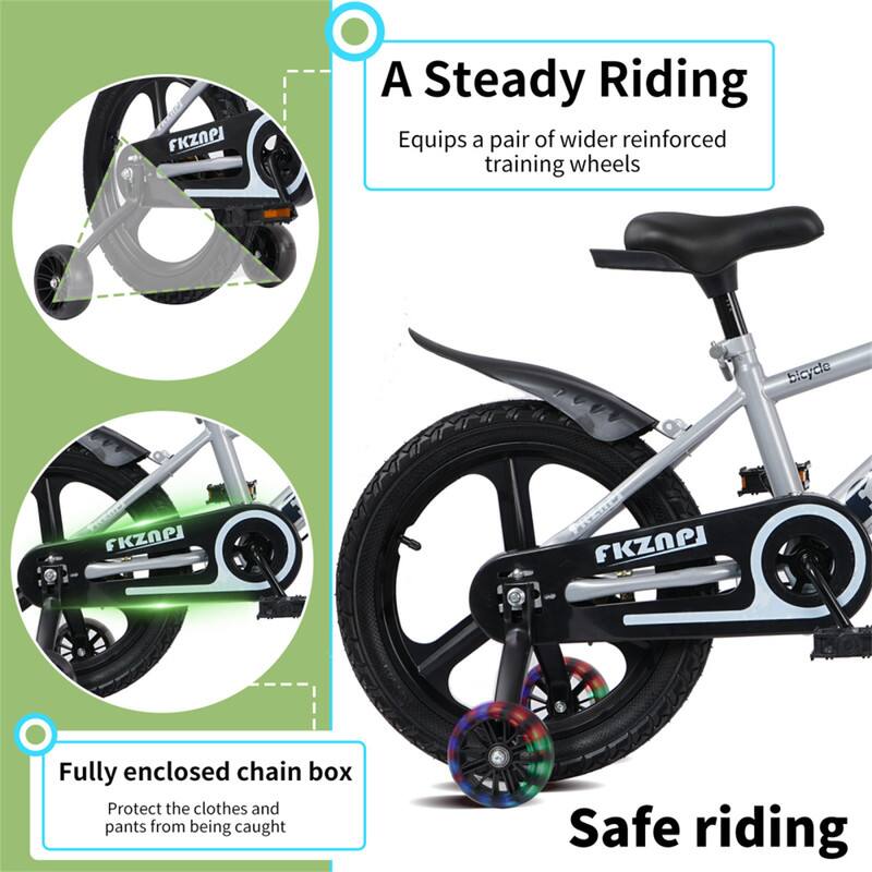 A Steady Riding  
Equips a pair of wider reinforced training wheels  

Fully enclosed chain box  
Protect the clothes and pants from being caught  

Safe riding