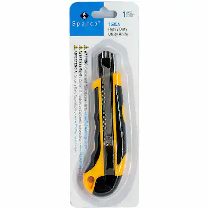 KNIFE 1 COUTEAU CUTTER™ Sparco 15854 Heavy Duty Utility Knife
ADVERTENCIA: AVERTISSEMENT WARNING: Cancer and Reproductive Harm - www.P65Warnings.ca.gov
www.P65Warnings.ca.gov