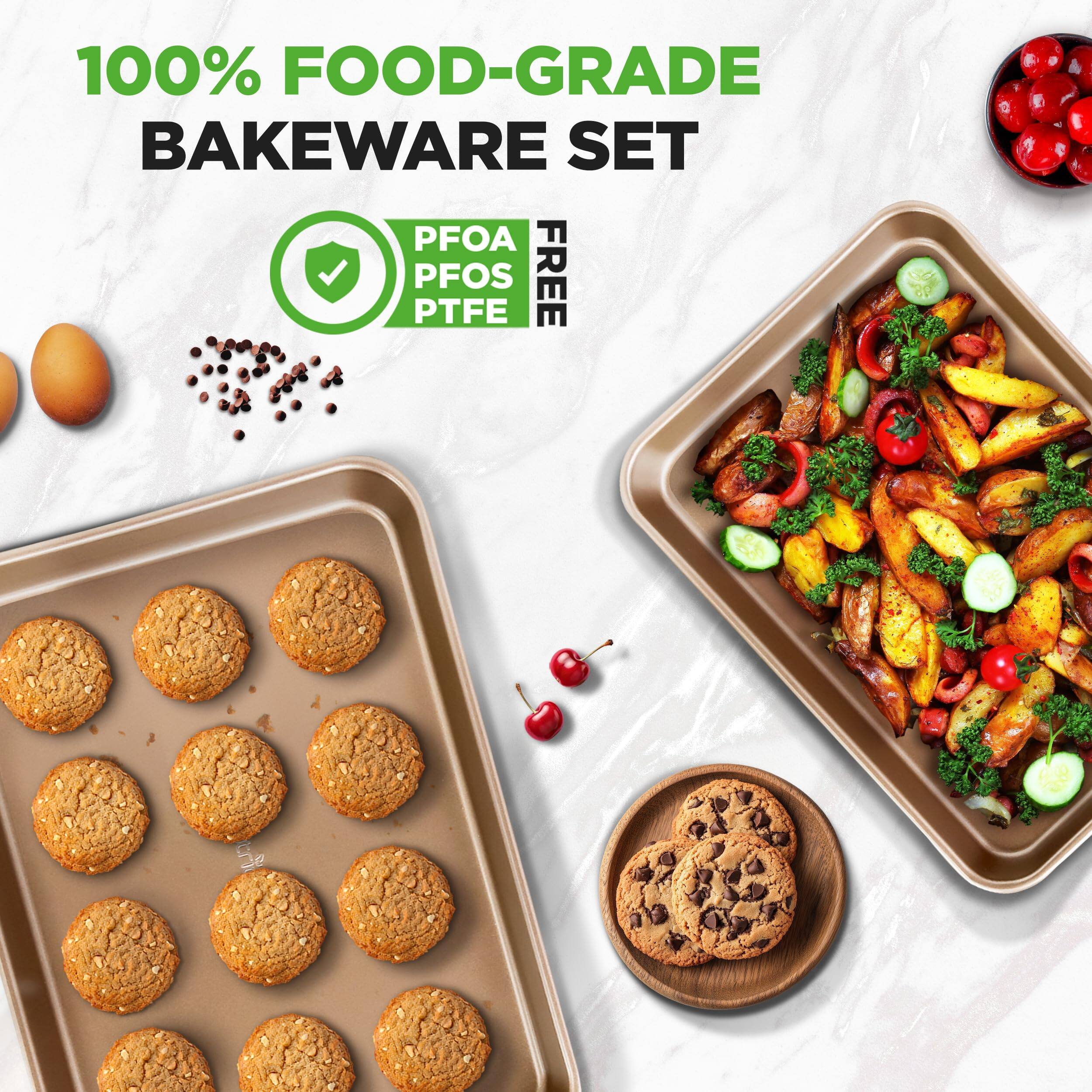 100% FOOD-GRADE BAKEWARE SET  
PFOA PFOS PTFE FREE