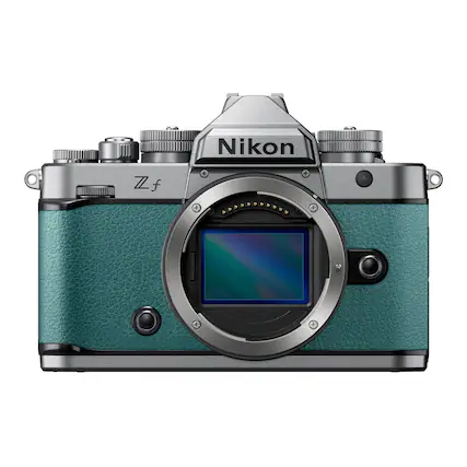Front. Nikon - Nikon Zf Mirrorless Camera (Silver and Teal Blue).