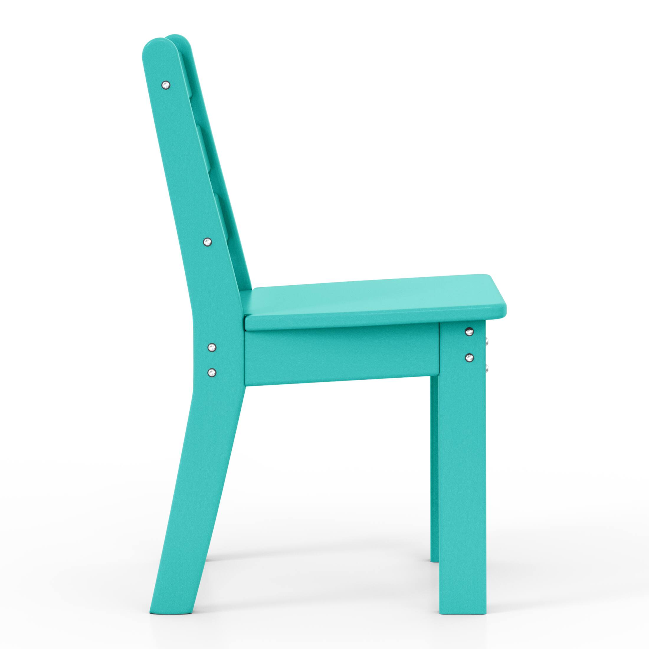 Alt View 1. WestinTrends - WestinTrends Treehouse Kids 5-Piece HDPE Dining Table and Chairs Set - Turquoise.