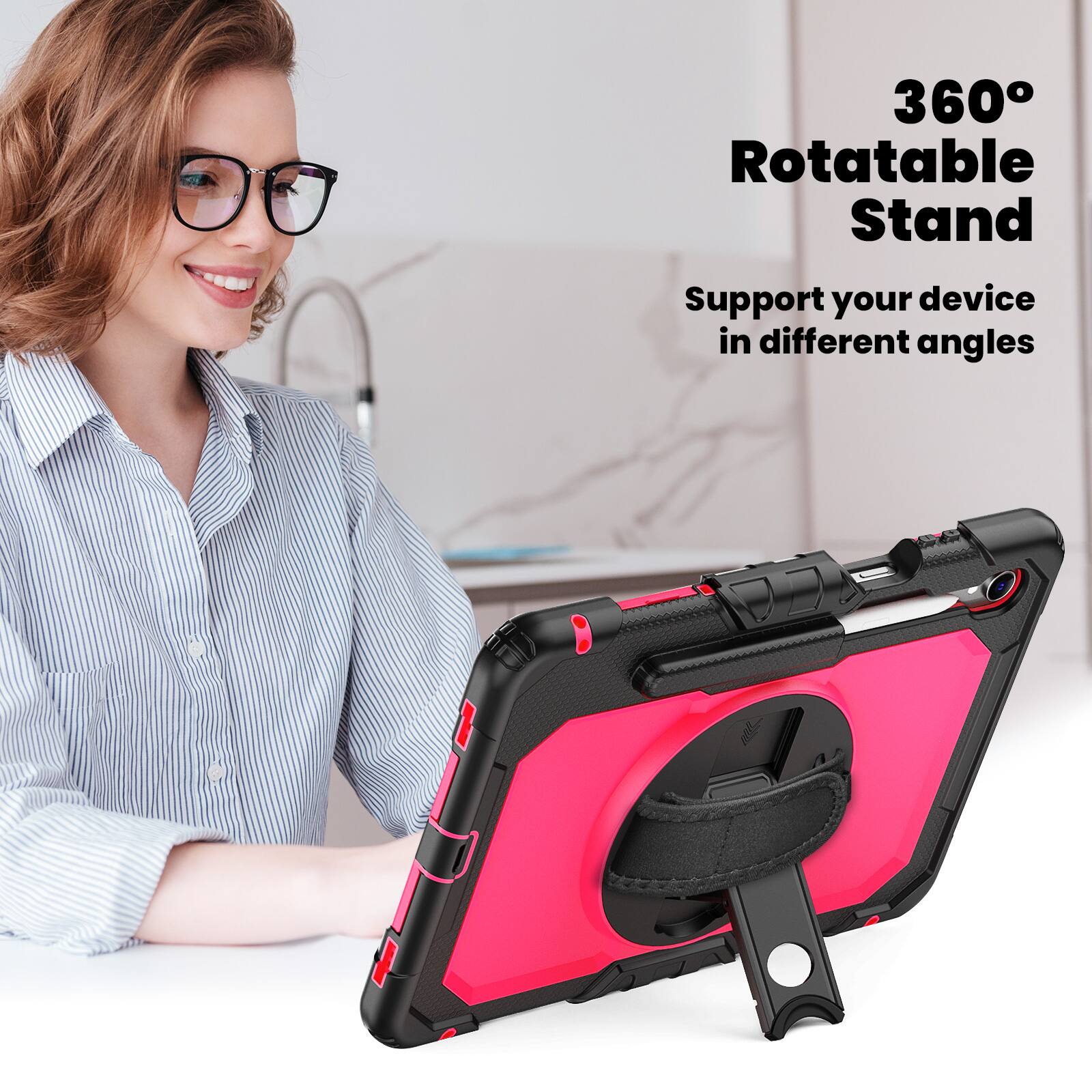 360° Rotatable Stand  
Support your device in different angles