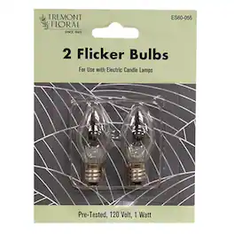 BreeBe - 2/Pkg Flicker Candle Bulbs 1 W - Clear