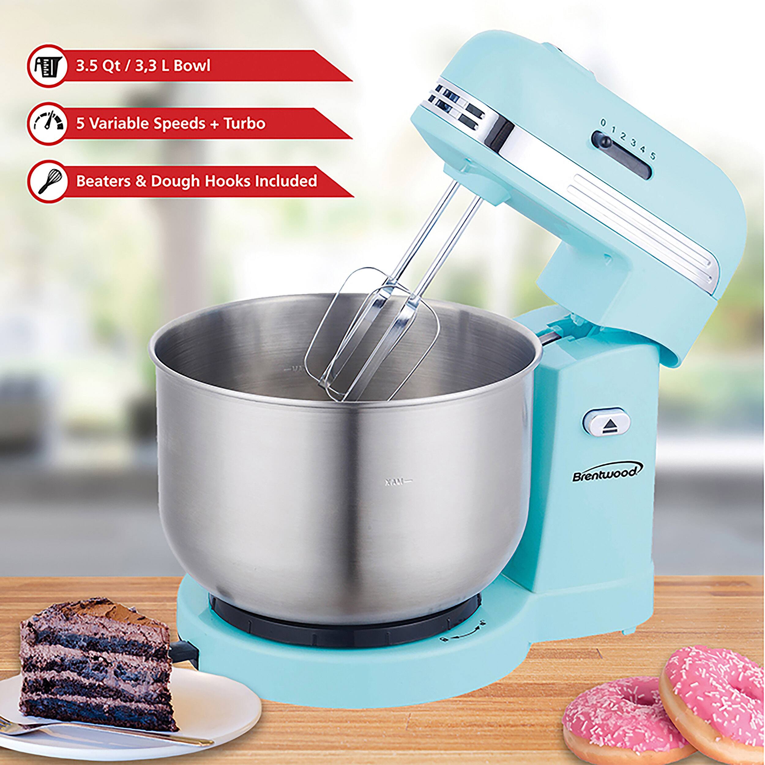3.5 Qt / 3,3 L Bowl, 5 Variable Speeds + Turbo, Beaters & Dough Hooks Included