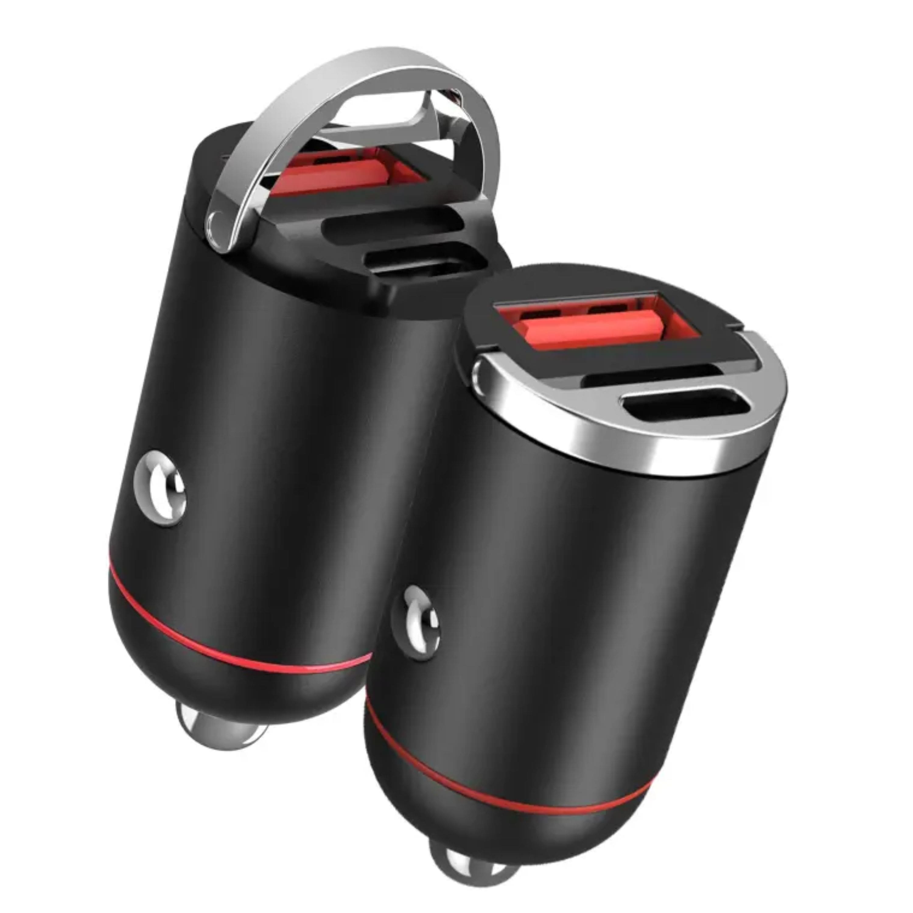 Kitcheniva - 2 Pcs 100W USB Car Charger Type C Dual Port Fast Charge Adapter for Mobile Devices - Black