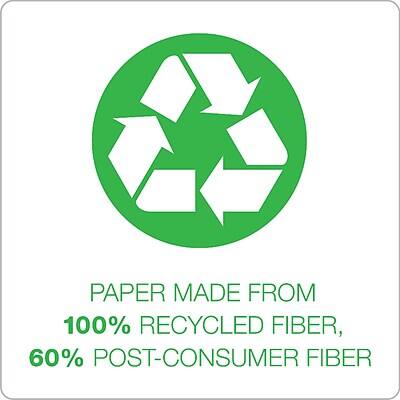 PAPER MADE FROM  
100% RECYCLED FIBER,  
60% POST-CONSUMER FIBER