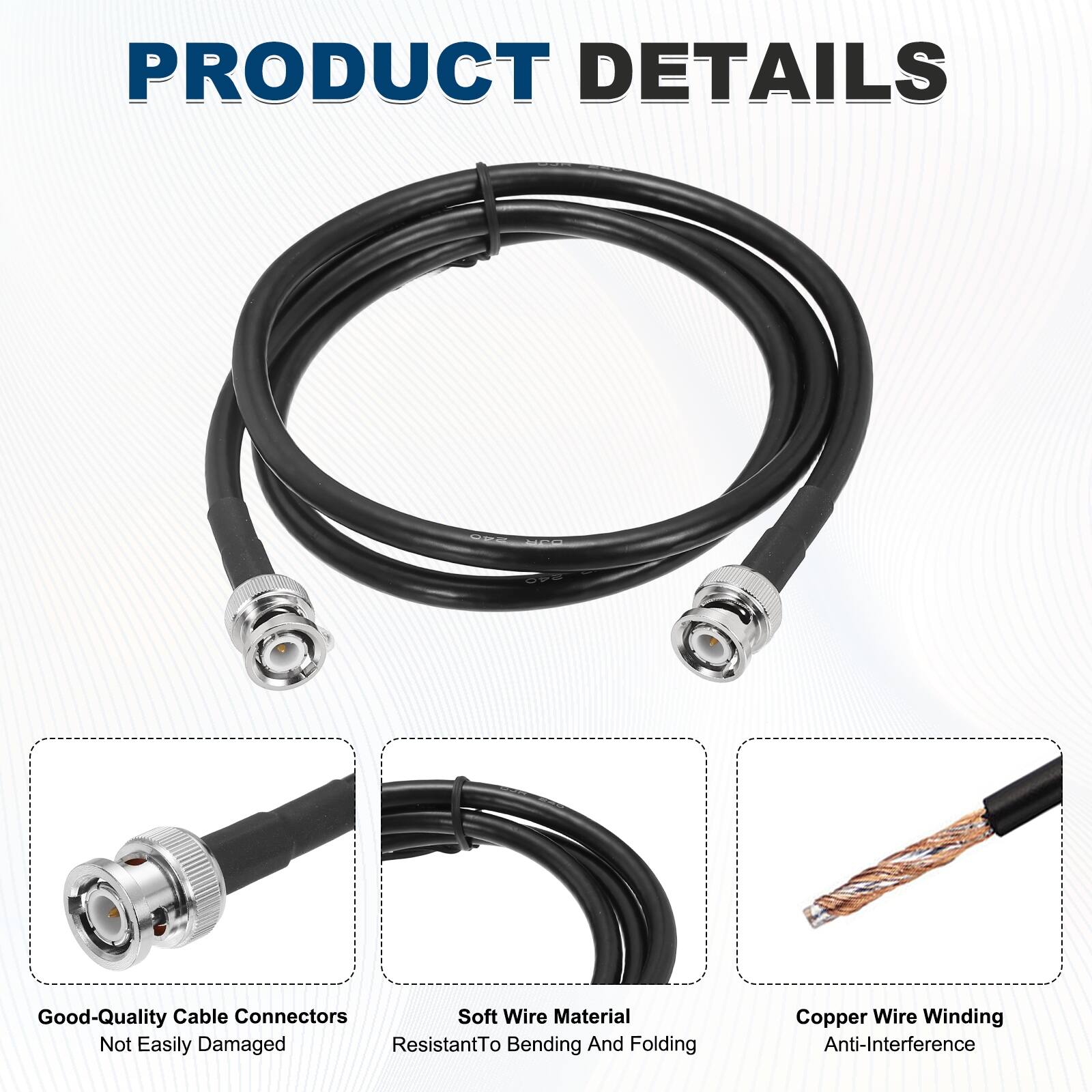 PRODUCT DETAILS

- Good-Quality Cable Connectors
- Soft Wire Material
- Not Easily Damaged
- Resistant To Bending And Folding
- Copper Wire Winding
- Anti-Interference