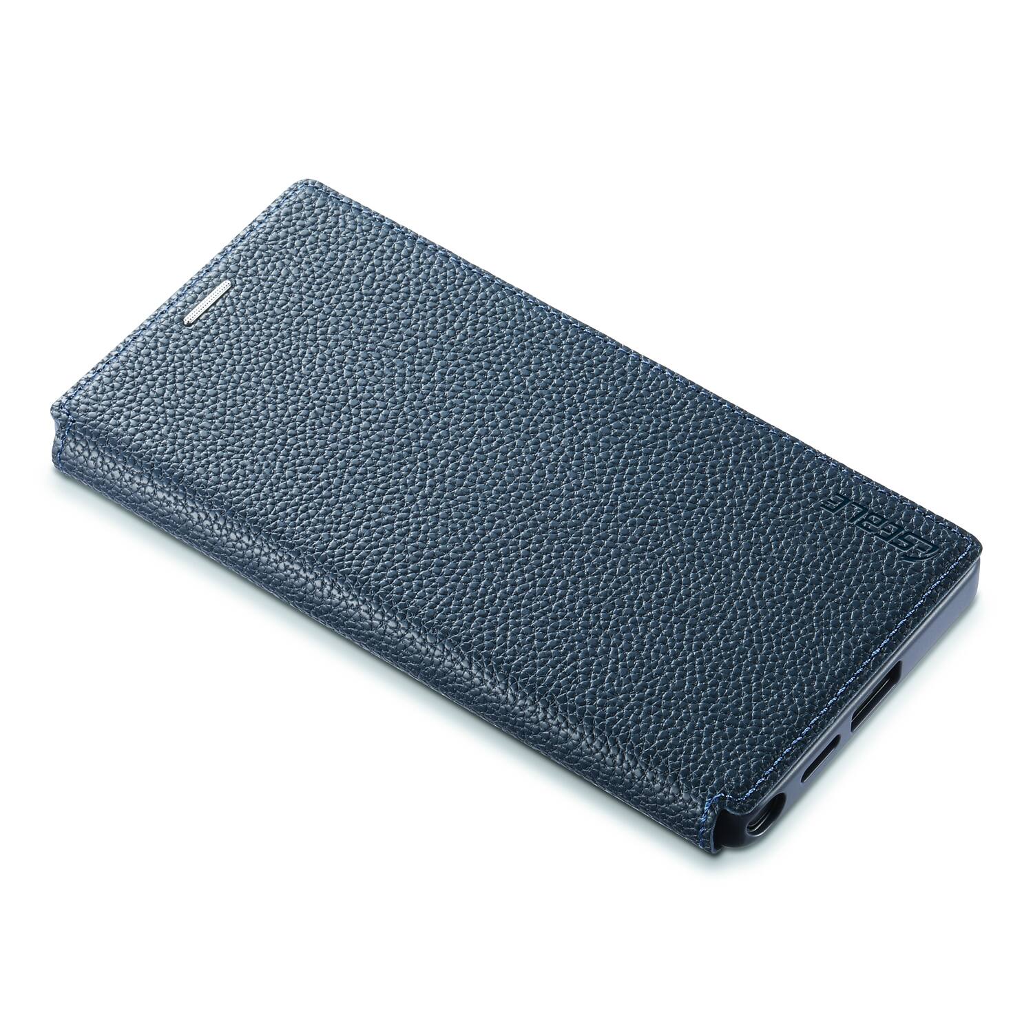 Left. Dteck - Ultra-Thin Faux Leather Card Slot Case for Google Pixel 10 Pro XL,Wireless Charging,Flip Card Pocket Phone Cover - Blue.