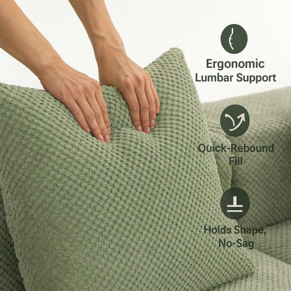 Ergonomic Lumbar Support  
Quick-Rebound Fill  
Holds Shape, No-Sag