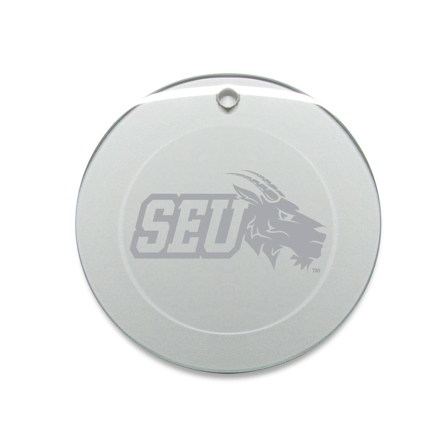 Front. Jardine - St. Edwards Hilltoppers 3'' Round Glass Ornament - Multicolor.