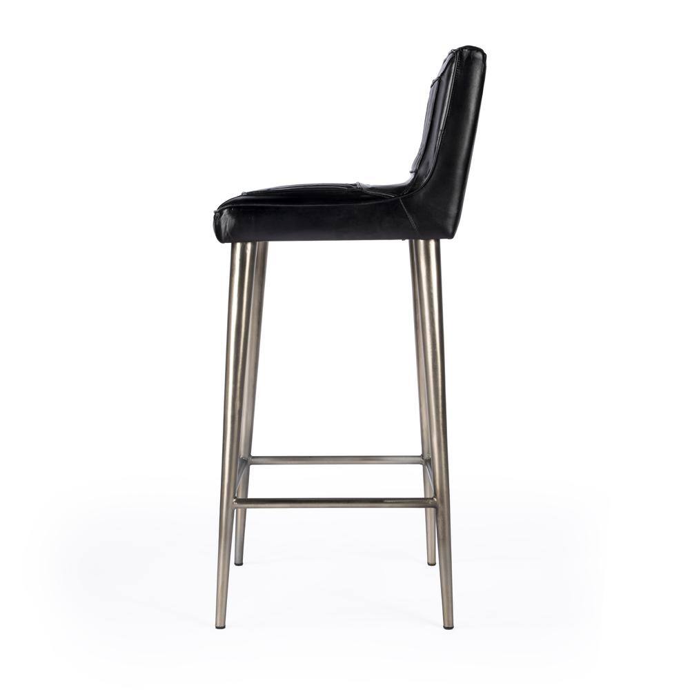 Left. Butler Specialty - Maxwell Leather 32.5" Bar Stool - Black.