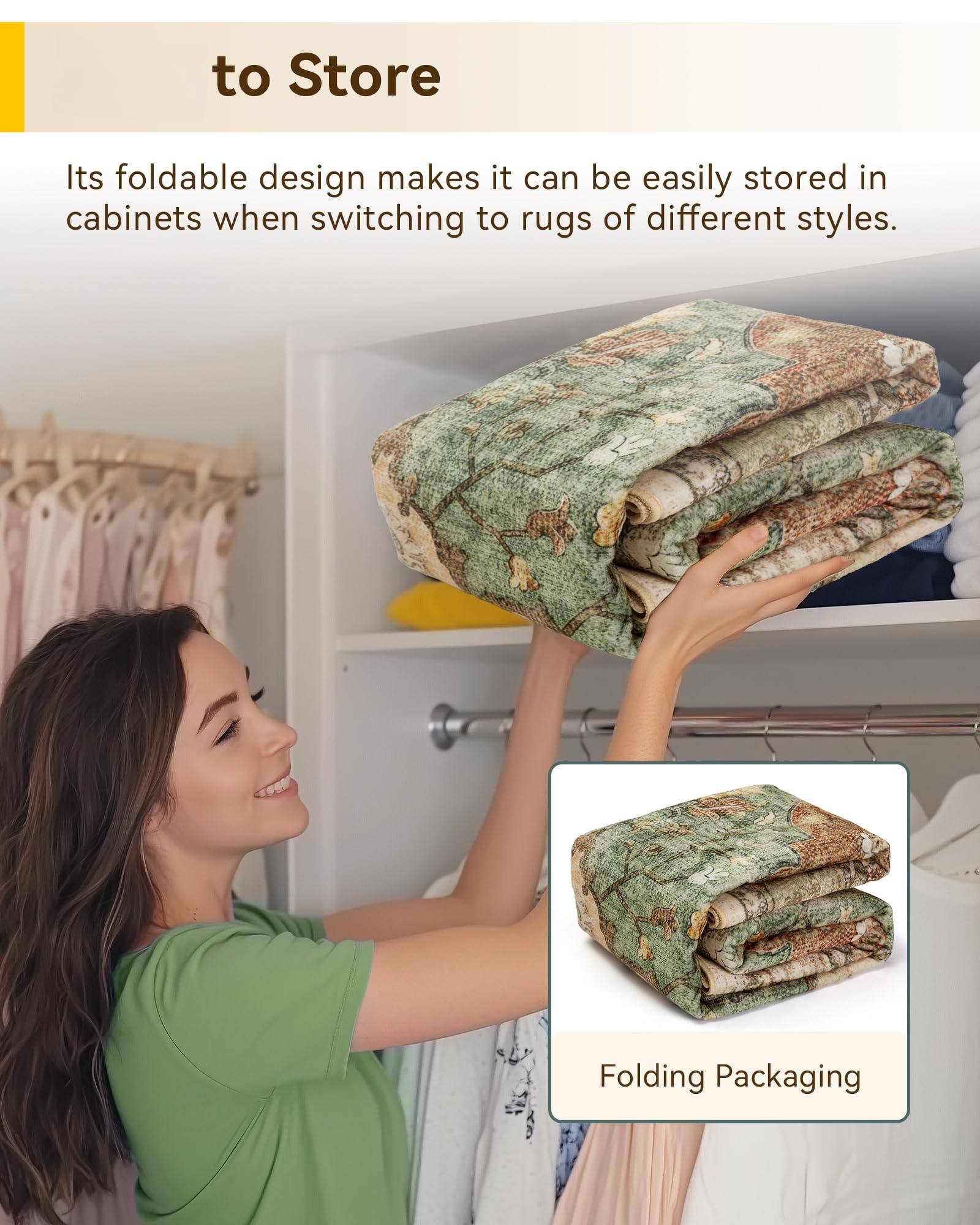 to Store

Its foldable design makes it can be easily stored in cabinets when switching to rugs of different styles.

Folding Packaging