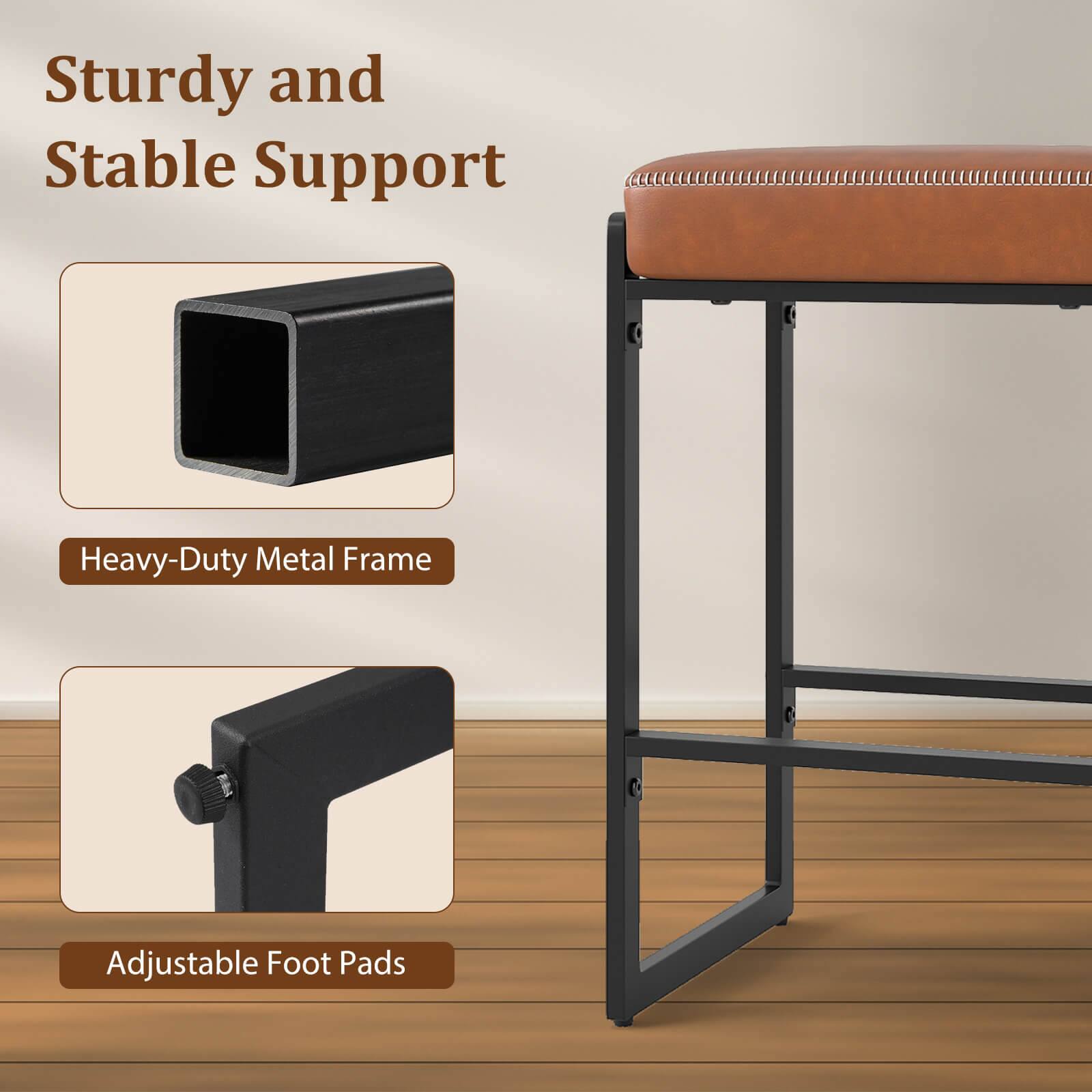 Sturdy and Stable Support  
Heavy-Duty Metal Frame  
Adjustable Foot Pads