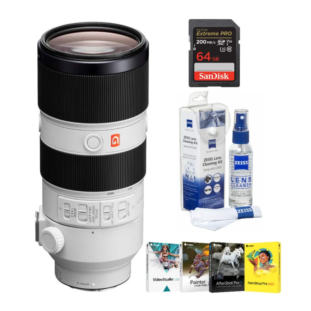 Sony - FE 70-200mm f/2.8 GM OSS Lens with Software Suite and Accessory Bundle