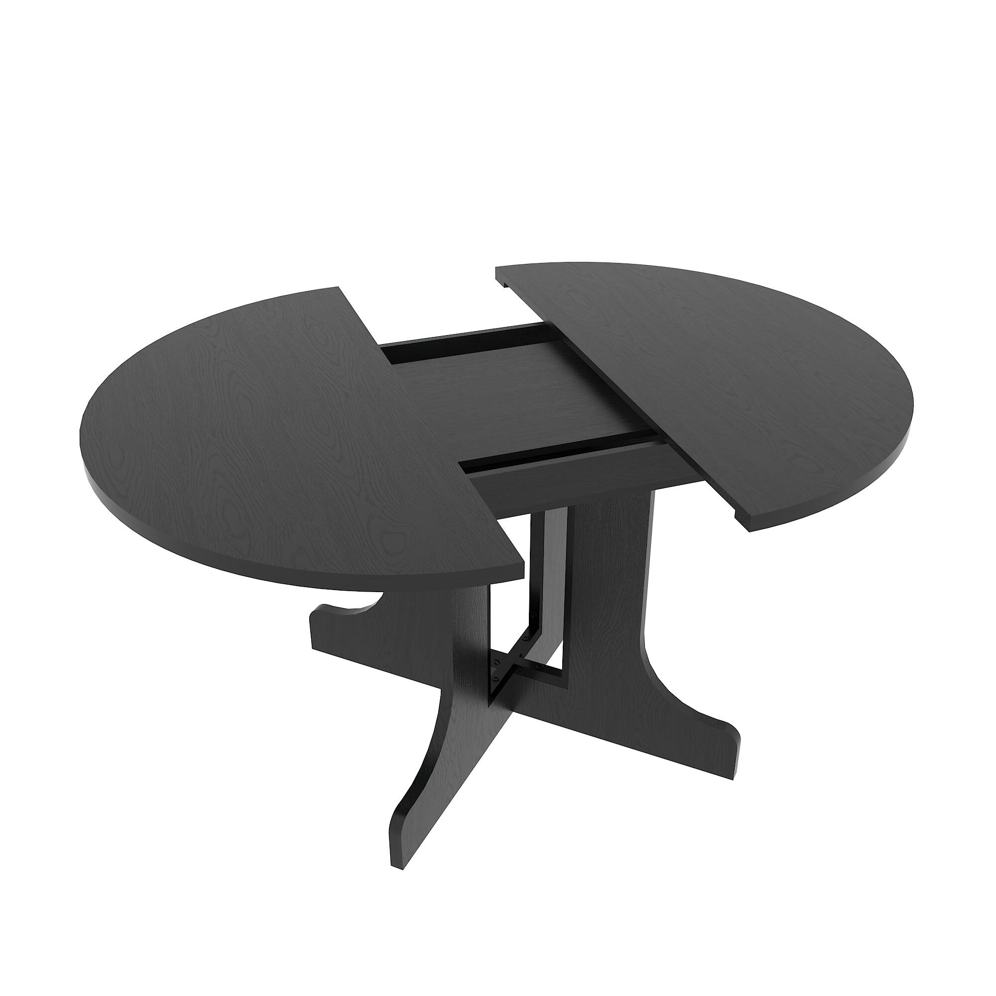 Alt View 8. Tiramisubest - Dining Table for Farmhouse Kitchen 59x43 Inch Expandable Oval Table Top with Removable Leaf Trestle X Shaped Base,Black - Black.