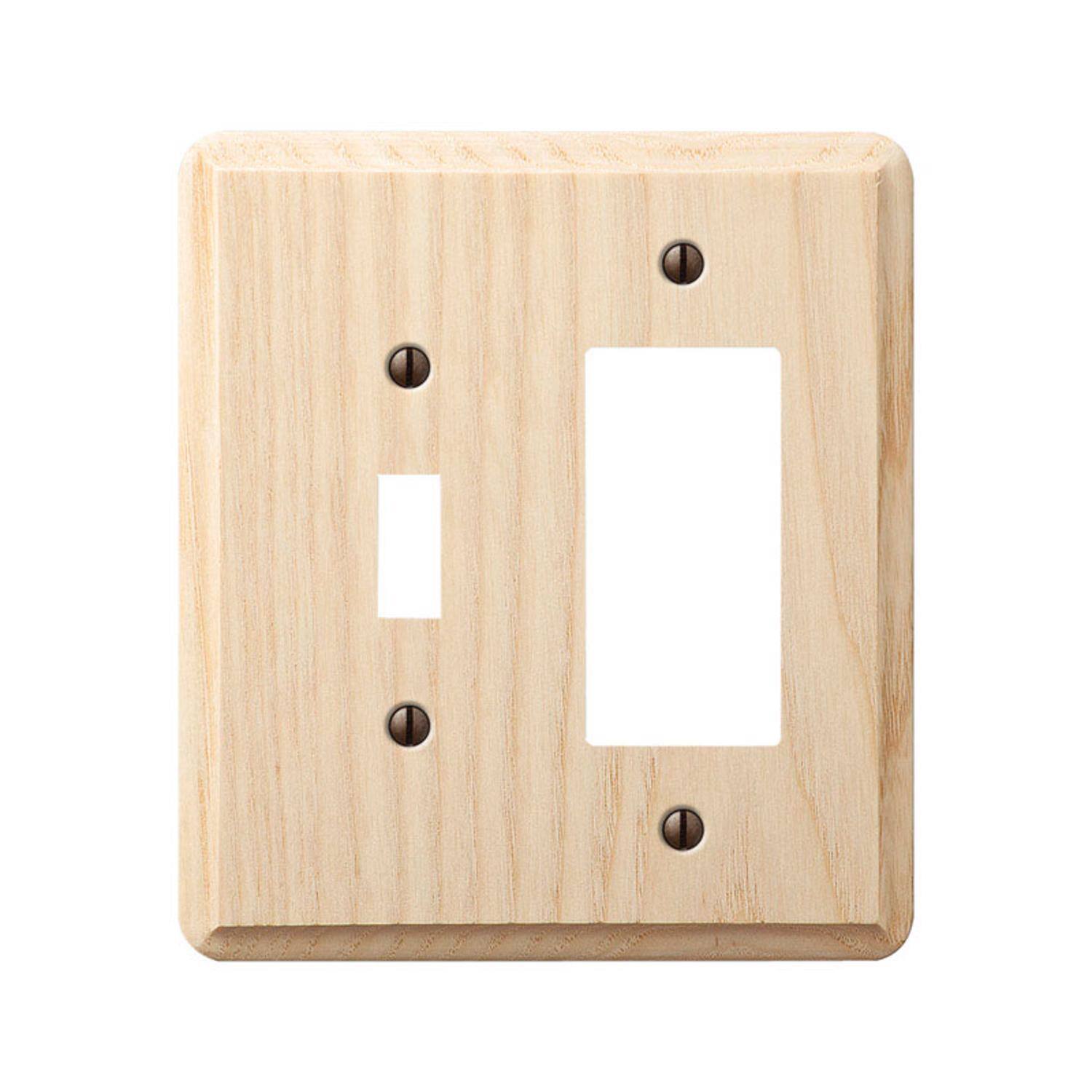 Angle. AMERELLE - Amerelle Contemporary Unfinished Beige 2 gang Wood Decorator/Toggle Wall Plate 1 pk - Beige.