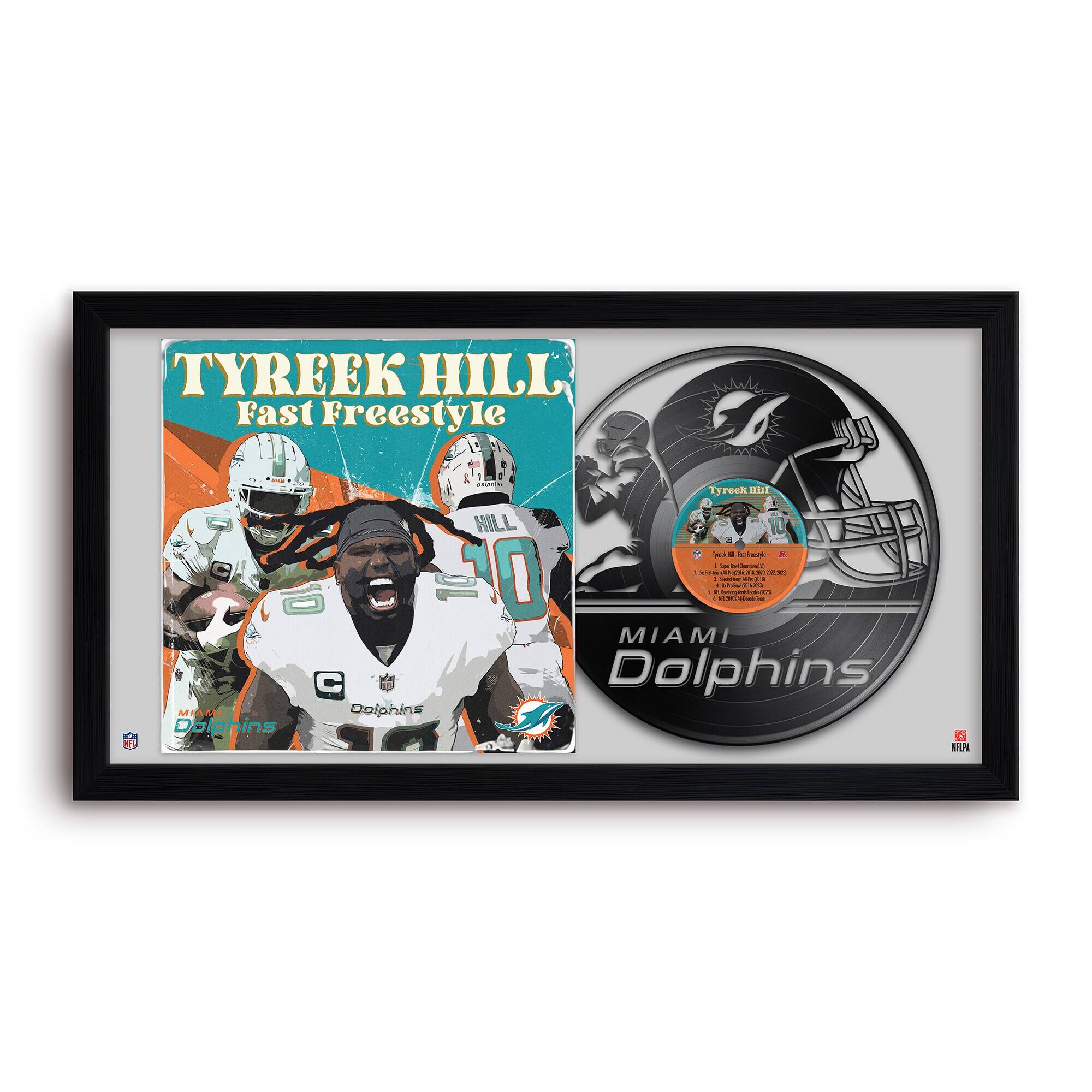 Tyreek Hill Miami Dolphins 14" x 26" Framed Art Vinyl Album Print