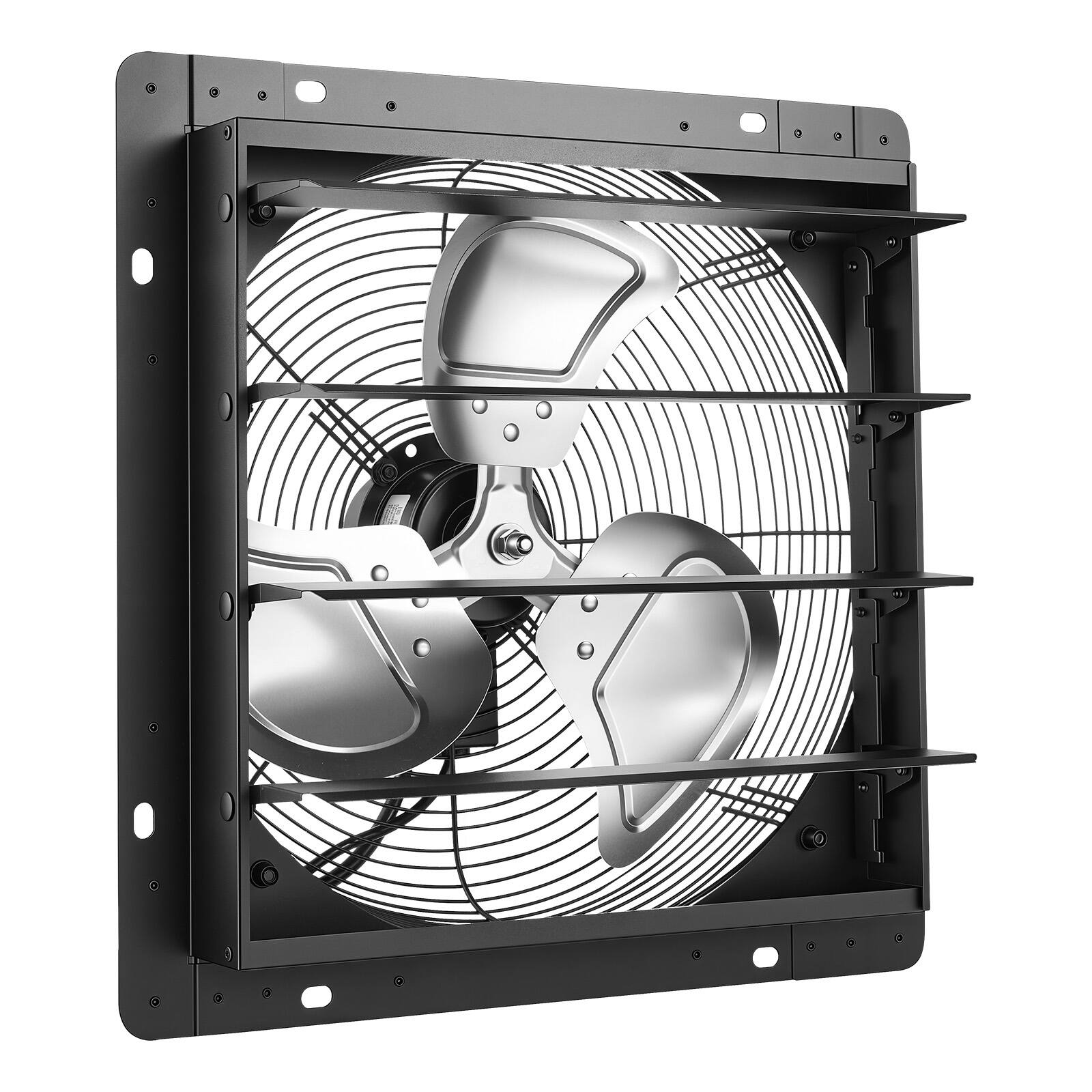 Alt View 5. VEVOR - 14 in Shutter Exhaust Fan Wall-Mount Automatic Louvers Variable Speed, Sturdy Steel Housing, Low Noise, AC Motor - Black.