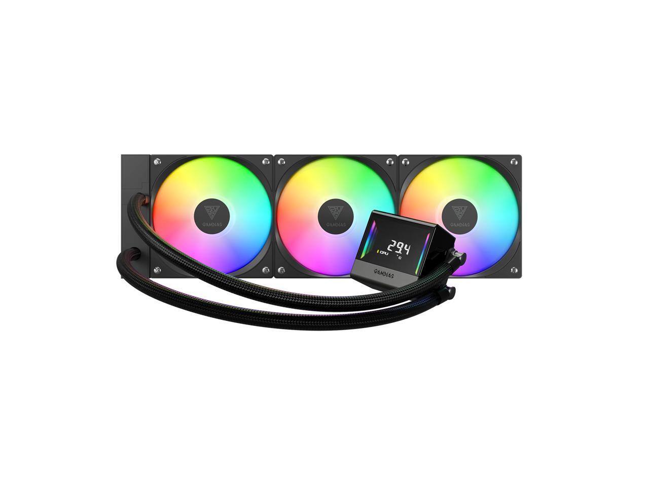 GAMDIAS chione e4 360mm v2 aio cpu cooler argb liquid cooler with