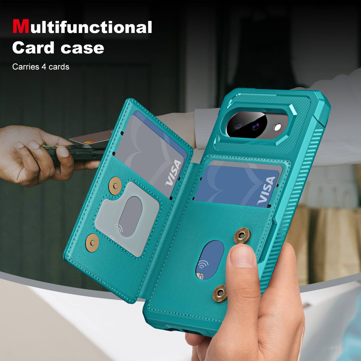 Multifunctional Card case  
Carries 4 cards
