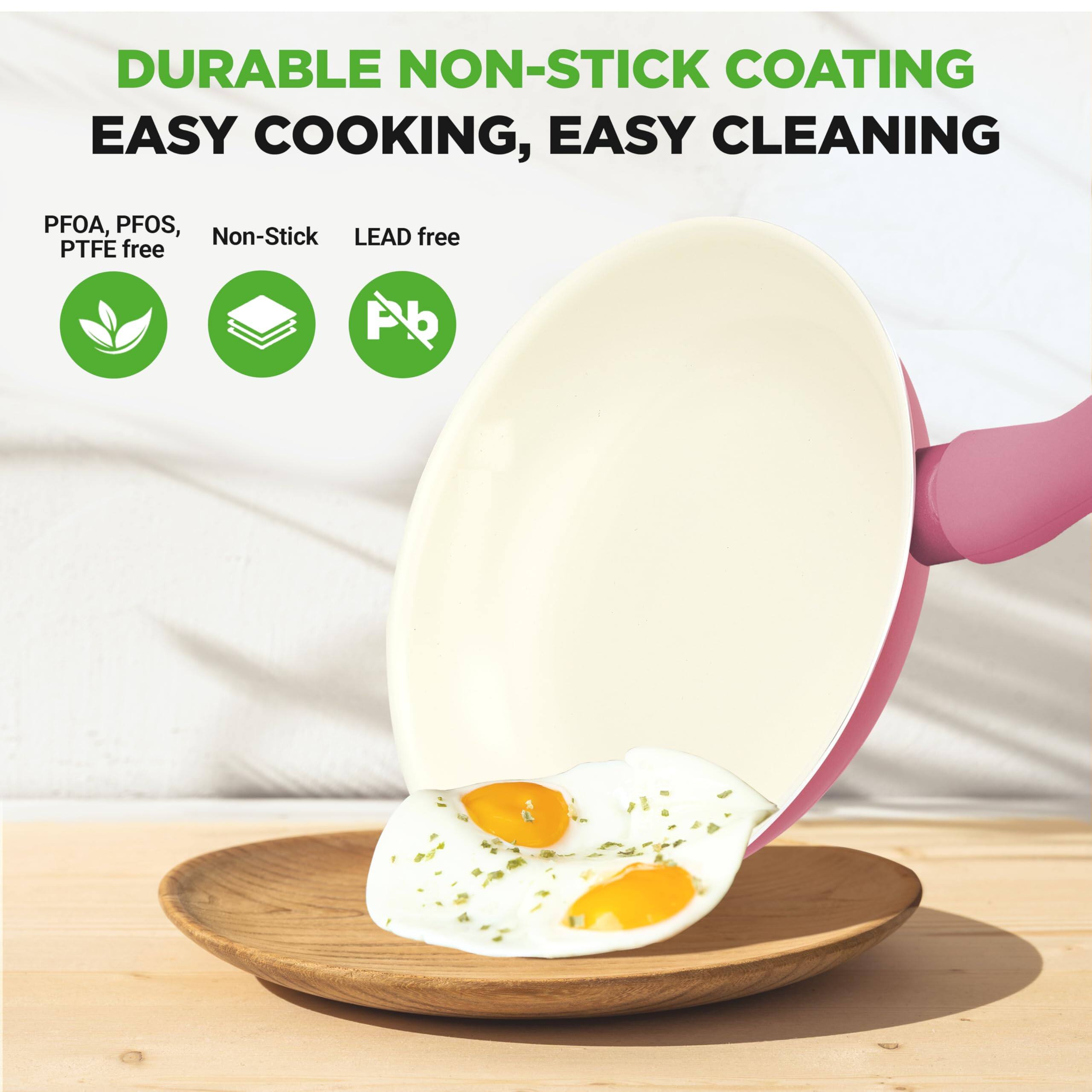 DURABLE NON-STICK COATING  
EASY COOKING, EASY CLEANING  

PFOA, PFOS, PTFE free  
Non-Stick  
LEAD free