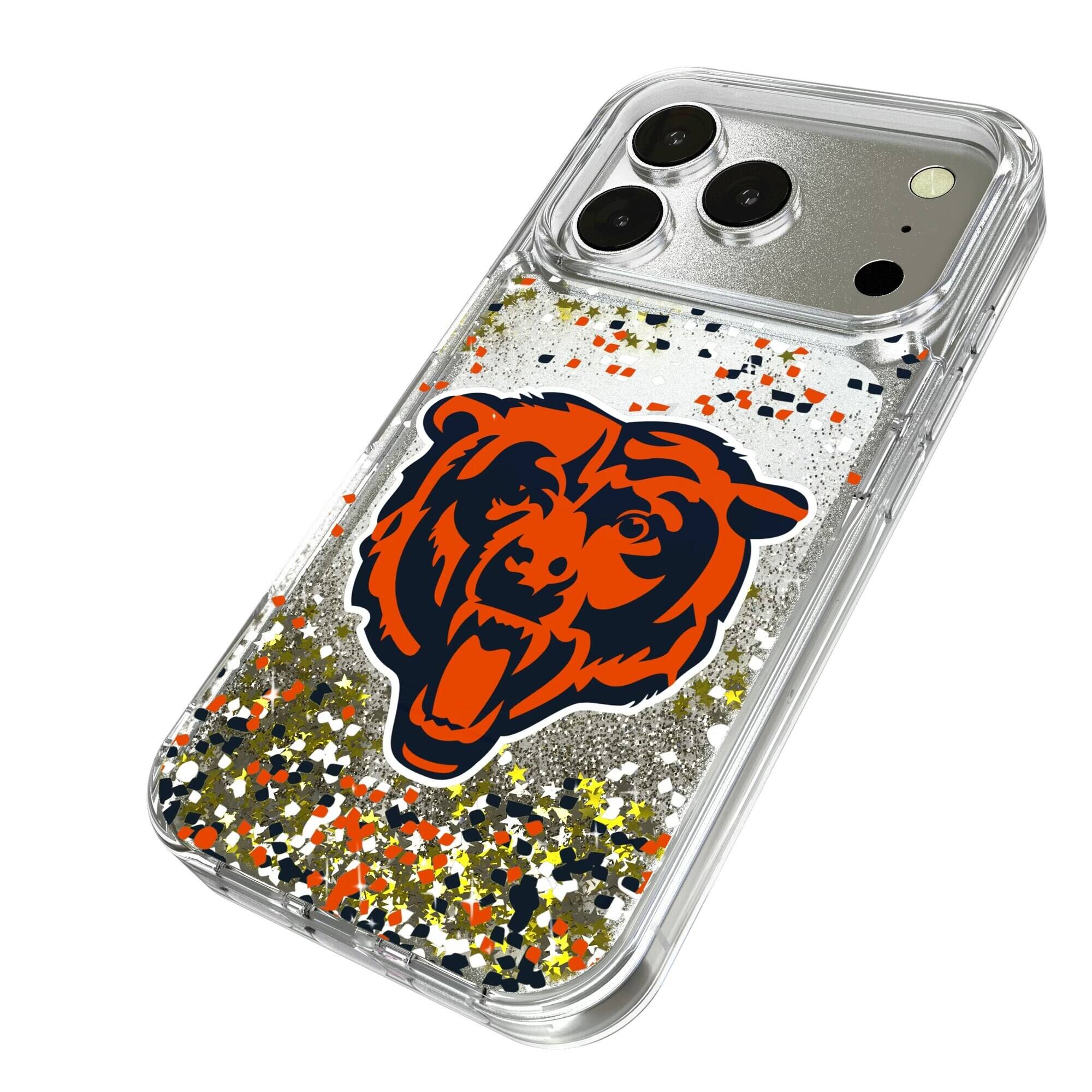 Alt View 1. Keyscaper - Chicago Bears iPhone Glitter Case with Confetti Design - 15 - Multicolor.