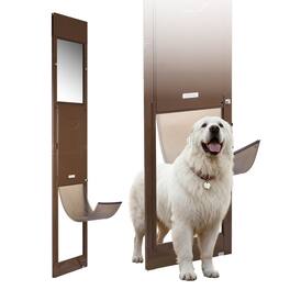 VEVOR - Dog Door for Sliding Glass Door, 75 7/8 to 80 11/16 in Adjustable Height, Aluminum Alloy Frame with Rotating Hinges