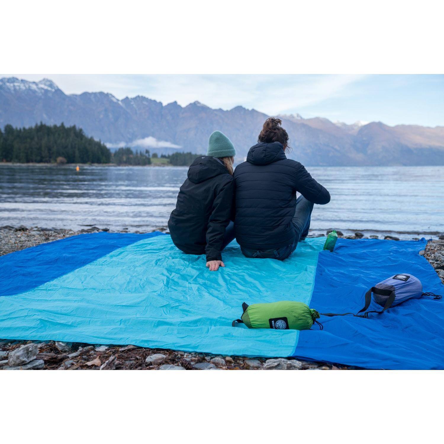 Alt View 6. Earthley Blooms - Beach Blanket Sandproof Waterproof Extra Large Mat Oversized & Compact Sand Free Quick Drying Lightweight D... - Orange-9x10 FT (1～8 person).