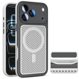 Dteck - Heat Dissipation Magnetic Case for Apple iPhone 17 Pro Max,Compatible with Mag Safe,Breathable Shockproof Hard Cover - Black
