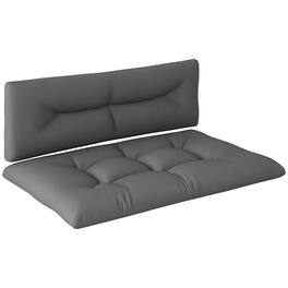 Outsunny - 2 Seater Pallet Cushions Outdoor 3.9 in. Thick Replacement Pallet Sofa Cushions, Tufted Replacement Pads for Garden - Dark Gray