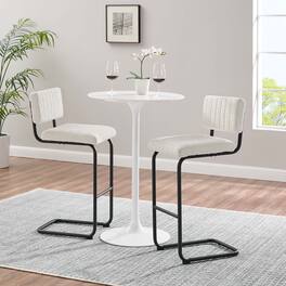 Parity Boucle Bar Stools Set of 2 by Modway - Black Ivory