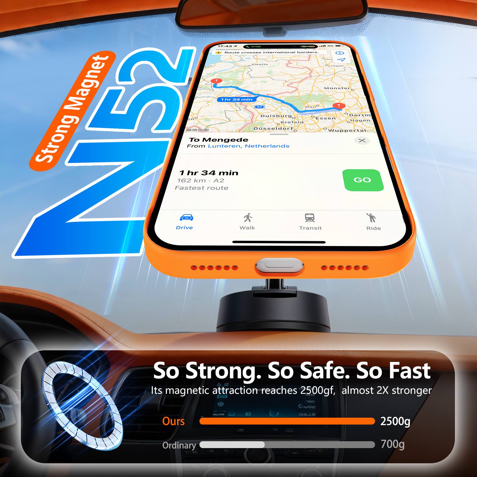 Strong Magnet

To Mengede
From Lunteren, Netherlands

1 hr 34 min
162 km - A2
Fastest route

Drive Walk Transit Ride

So Strong. So Safe. So Fast
Its magnetic attraction reaches 2500gf, almost 2X stronger

Ours 2500g
Ordinary 700g