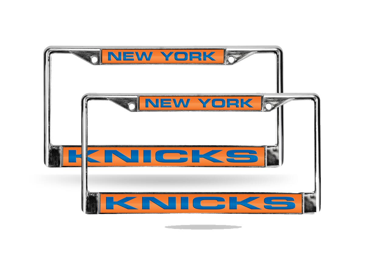 New York NY Knicks NBA Chrome Metal Laser License Plate Frame - Set of 2 Frames
